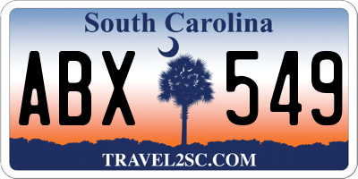 SC license plate ABX549