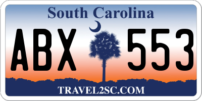 SC license plate ABX553