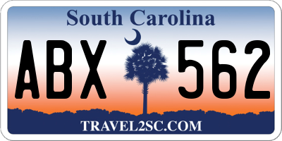 SC license plate ABX562