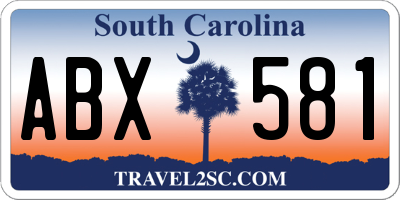 SC license plate ABX581