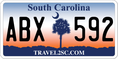SC license plate ABX592