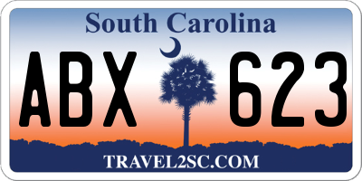 SC license plate ABX623