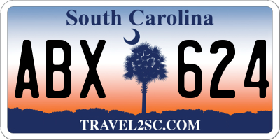 SC license plate ABX624
