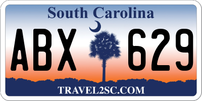 SC license plate ABX629