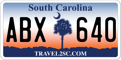 SC license plate ABX640