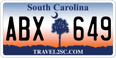 SC license plate ABX649