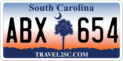 SC license plate ABX654