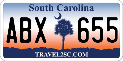 SC license plate ABX655