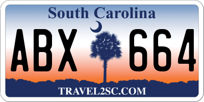 SC license plate ABX664