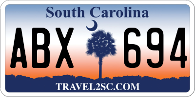 SC license plate ABX694