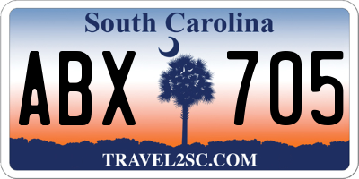 SC license plate ABX705