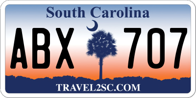 SC license plate ABX707