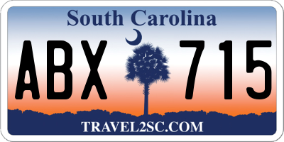 SC license plate ABX715