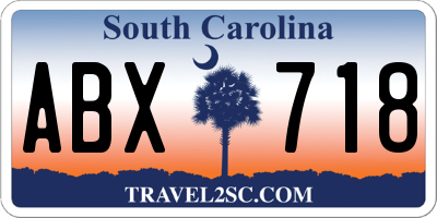 SC license plate ABX718