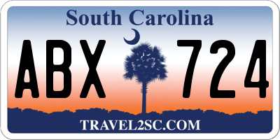 SC license plate ABX724