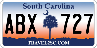 SC license plate ABX727