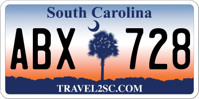 SC license plate ABX728