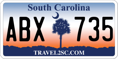 SC license plate ABX735