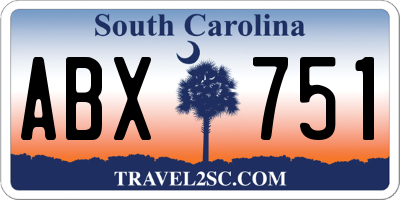 SC license plate ABX751