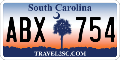 SC license plate ABX754