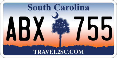 SC license plate ABX755