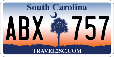 SC license plate ABX757