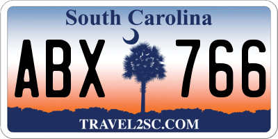 SC license plate ABX766