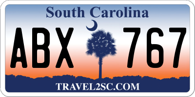 SC license plate ABX767