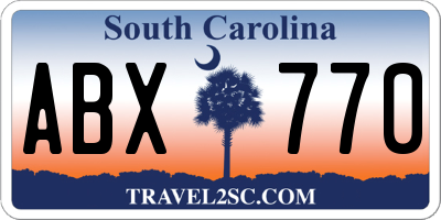 SC license plate ABX770