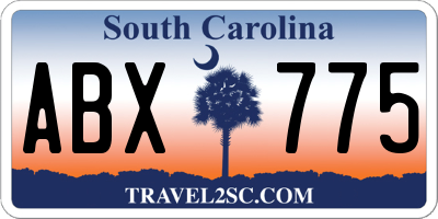 SC license plate ABX775