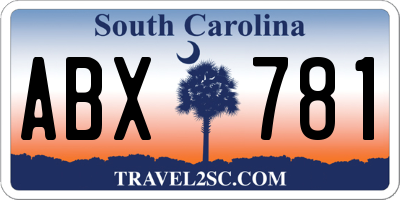 SC license plate ABX781