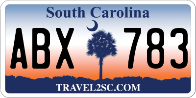 SC license plate ABX783