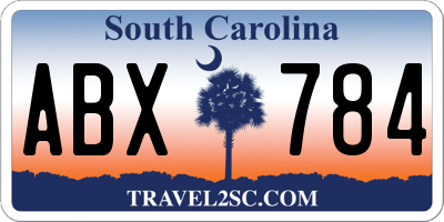 SC license plate ABX784