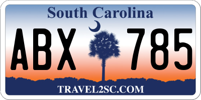 SC license plate ABX785