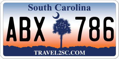 SC license plate ABX786