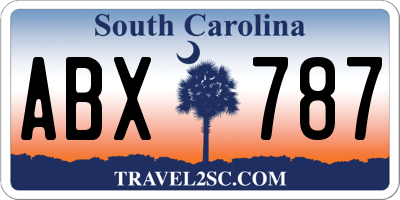 SC license plate ABX787