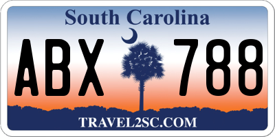 SC license plate ABX788
