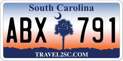 SC license plate ABX791