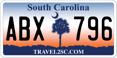 SC license plate ABX796