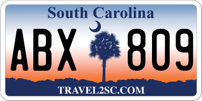 SC license plate ABX809