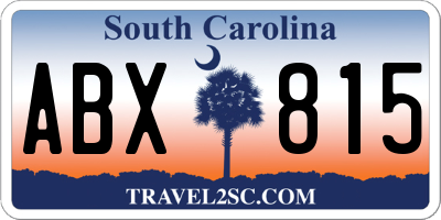 SC license plate ABX815