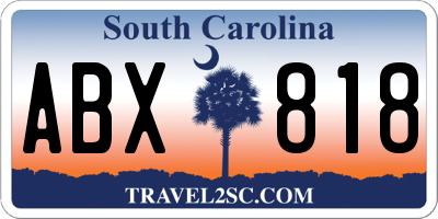 SC license plate ABX818