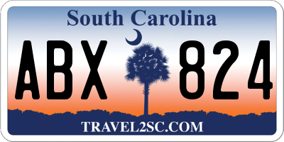 SC license plate ABX824