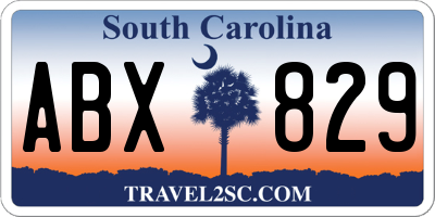 SC license plate ABX829