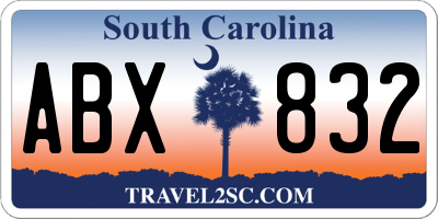 SC license plate ABX832