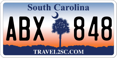 SC license plate ABX848