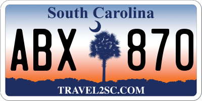 SC license plate ABX870