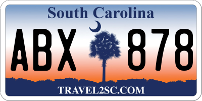 SC license plate ABX878