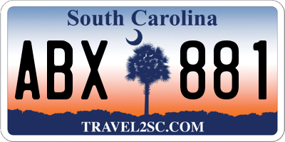 SC license plate ABX881