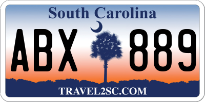 SC license plate ABX889